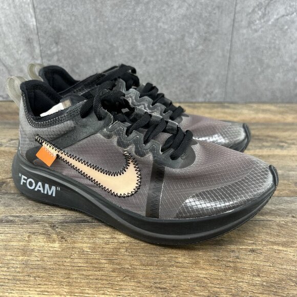 Nike Zoom Fly Off White Black Silver Size 4.5 Mens Size 6 Womens Sneakers - Picture 6 of 16